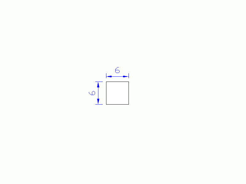 Silicone Profile P400606 - type format Square - regular shape