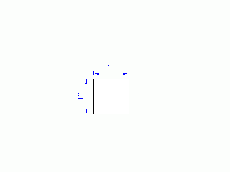 Silicone Profile P401010 - type format Square - regular shape