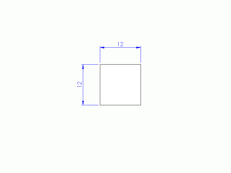 Silicone Profile P401212 - type format Square - regular shape