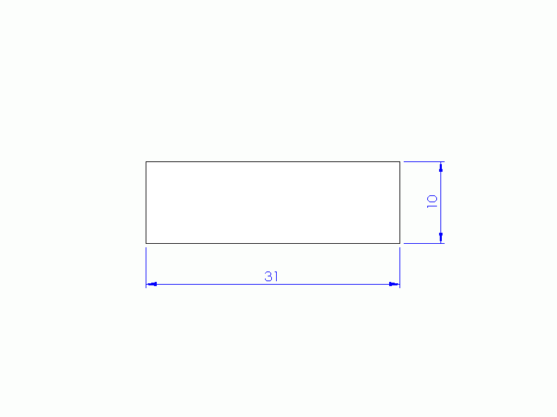 Silicone Profile P403110 - type format Rectangle - regular shape