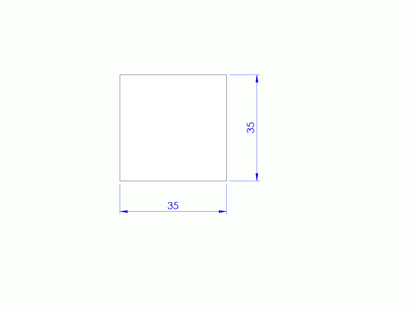 Silicone Profile P403535 - type format Square - regular shape