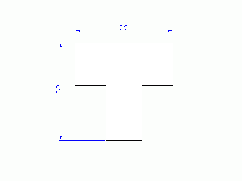 Silicone Profile P40965CN - type format T - irregular shape