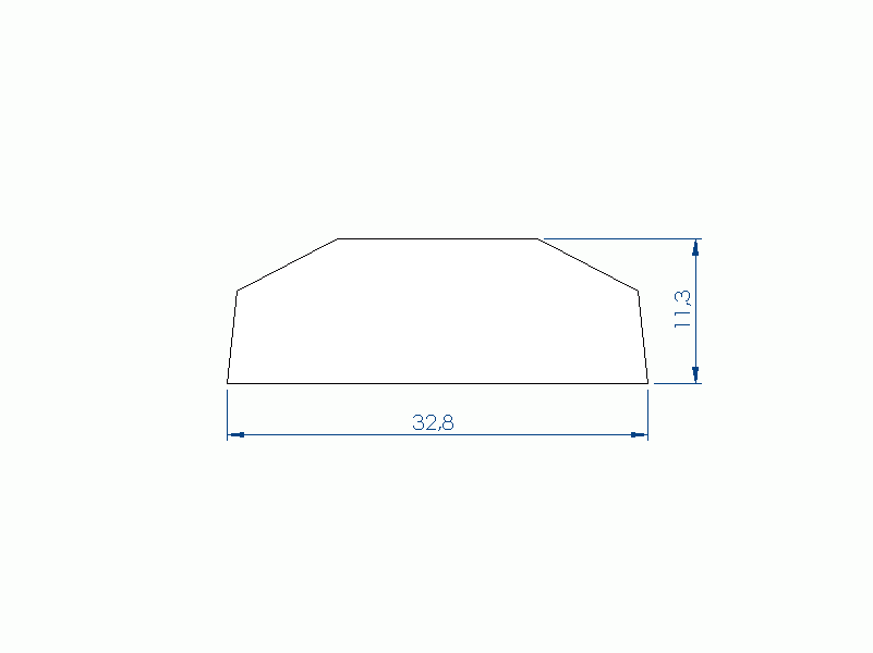 Silicone Profile P40965CX - type format Trapezium - irregular shape