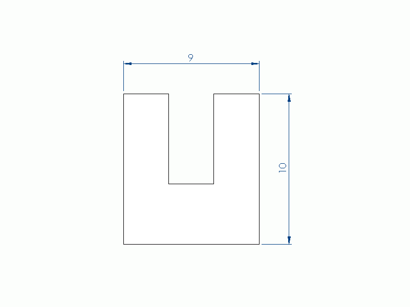 Silicone Profile P40965JR - type format U - irregular shape