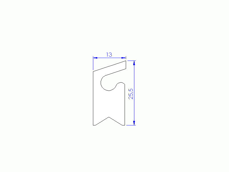 Silicone Profile P40965N - type format Lipped - irregular shape
