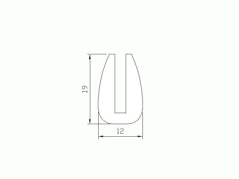 Silicone Profile P40A - type format U - irregular shape