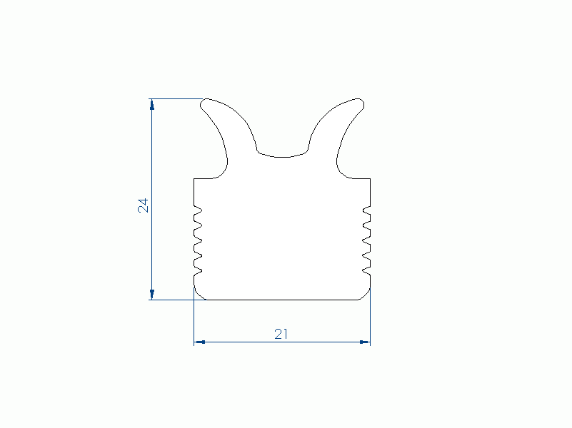 Silicone Profile P419I - type format Horns - irregular shape