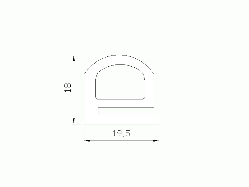 Silicone Profile P440 - type format e - irregular shape