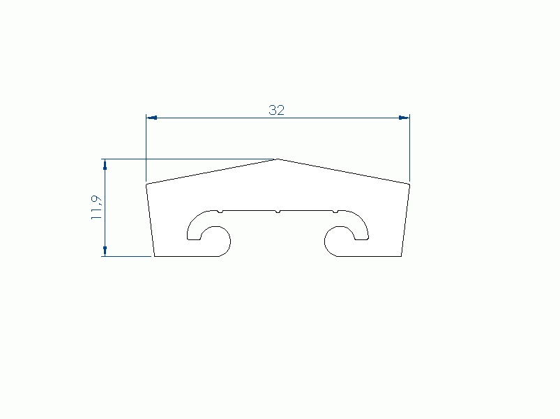 Silicone Profile P4493E - type format U - irregular shape