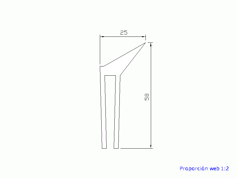 Silicone Profile P454B - type format h - irregular shape