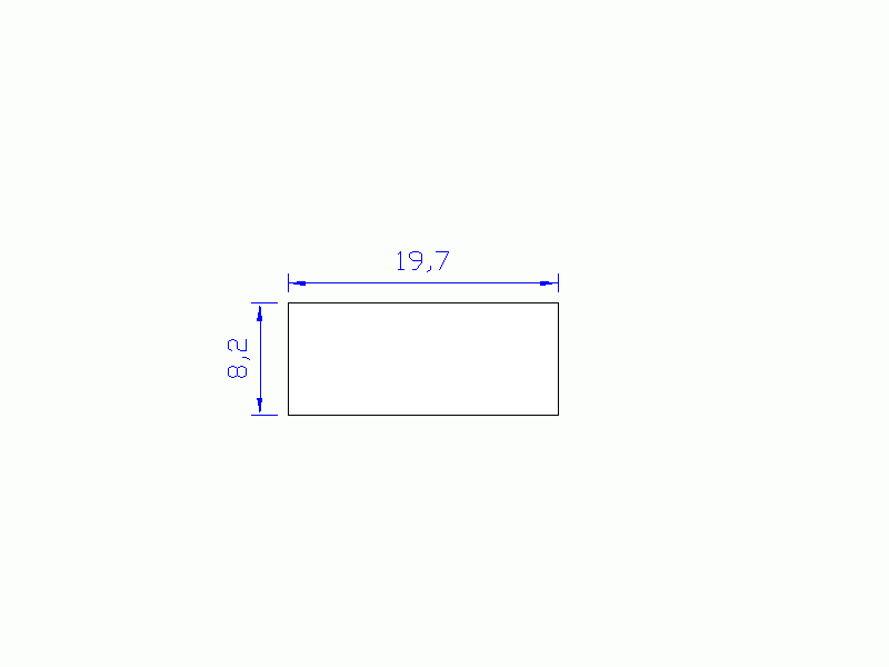 Silicone Profile P494 - type format Rectangle - regular shape