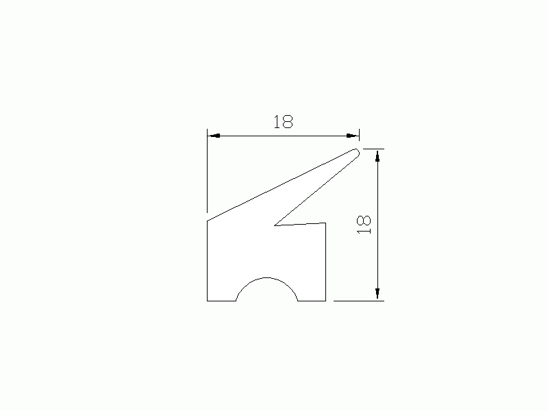 Silicone Profile P497C4 - type format Lipped - irregular shape