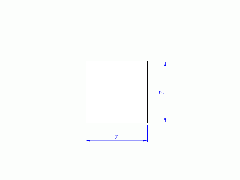 Silicone Profile P500070070 - type format Square - regular shape