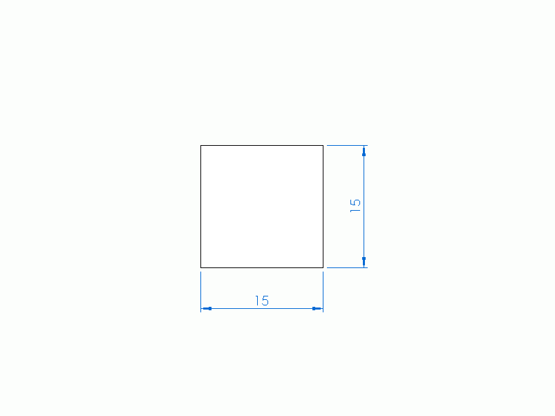 Silicone Profile P500150150 - type format Square - regular shape