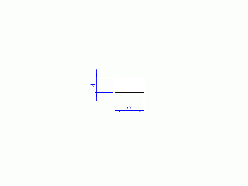 Silicone Profile P500804 - type format Rectangle - regular shape