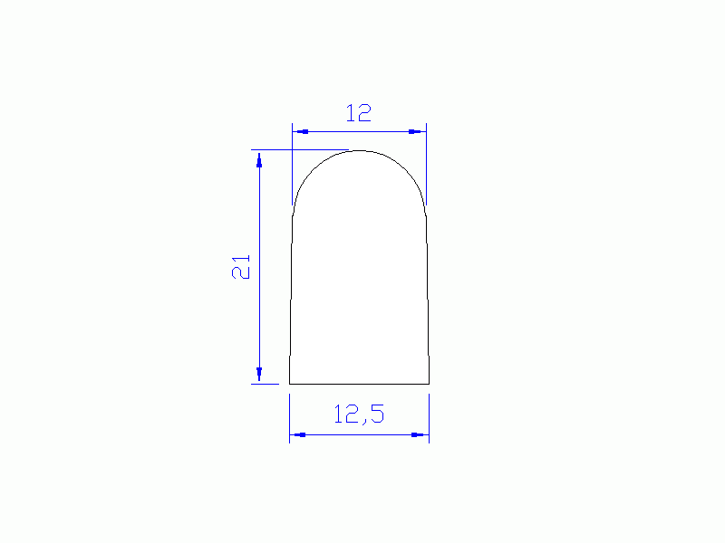 Silicone Profile P542 - type format D - irregular shape