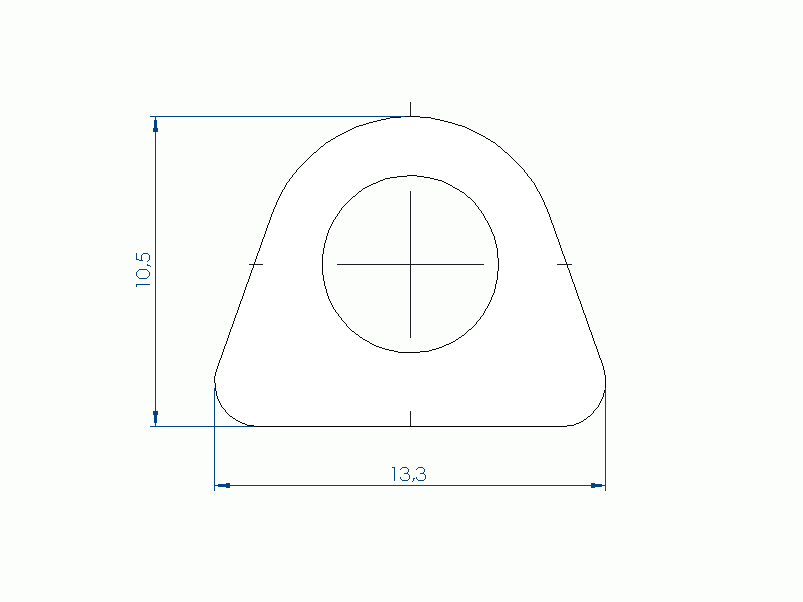 Silicone Profile P545AJ - type format D - irregular shape