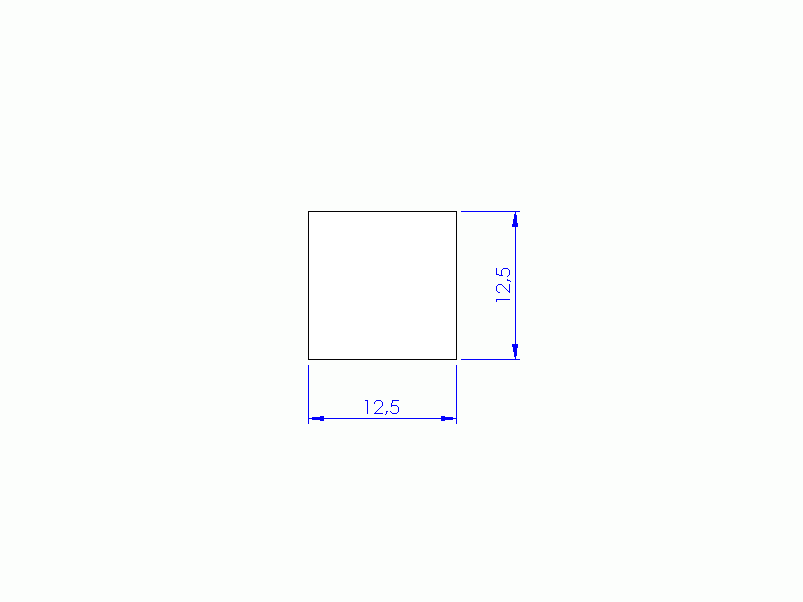 Silicone Profile P600125125 - type format Square - regular shape
