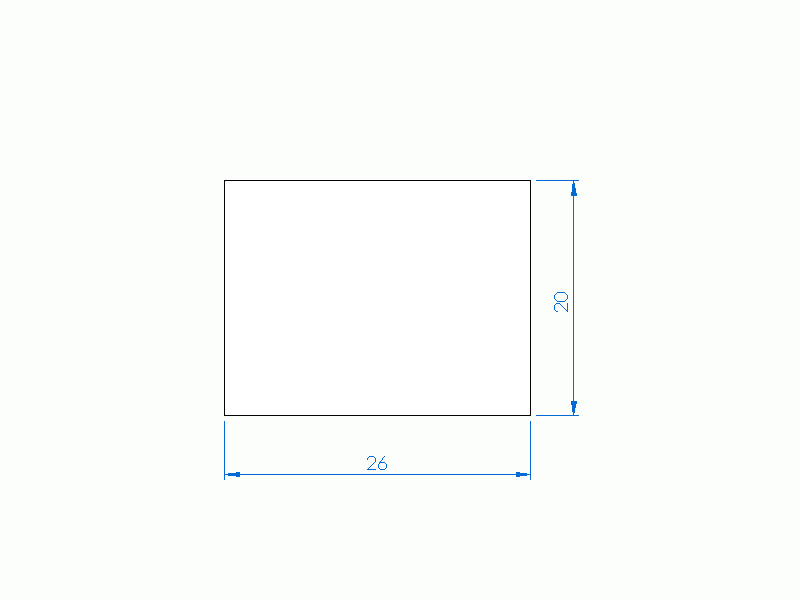 Silicone Profile P600260200 - type format Rectangle - regular shape