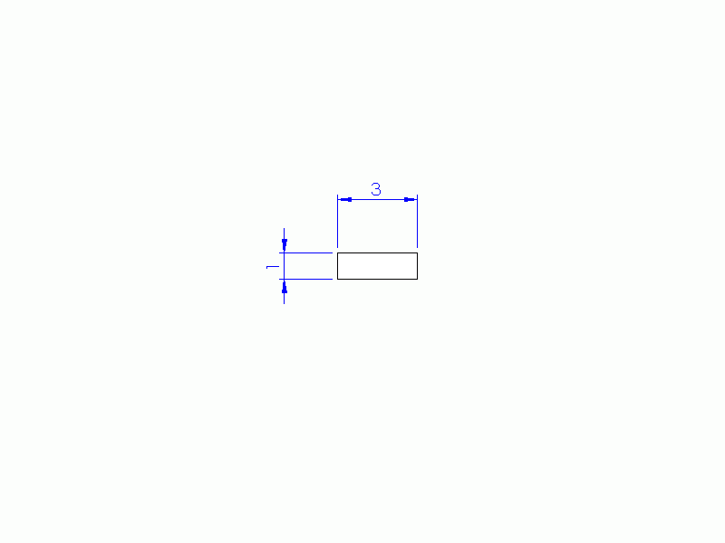 Silicone Profile P600301 - type format Rectangle - regular shape