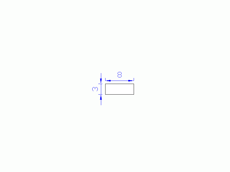 Silicone Profile P600803 - type format Rectangle - regular shape