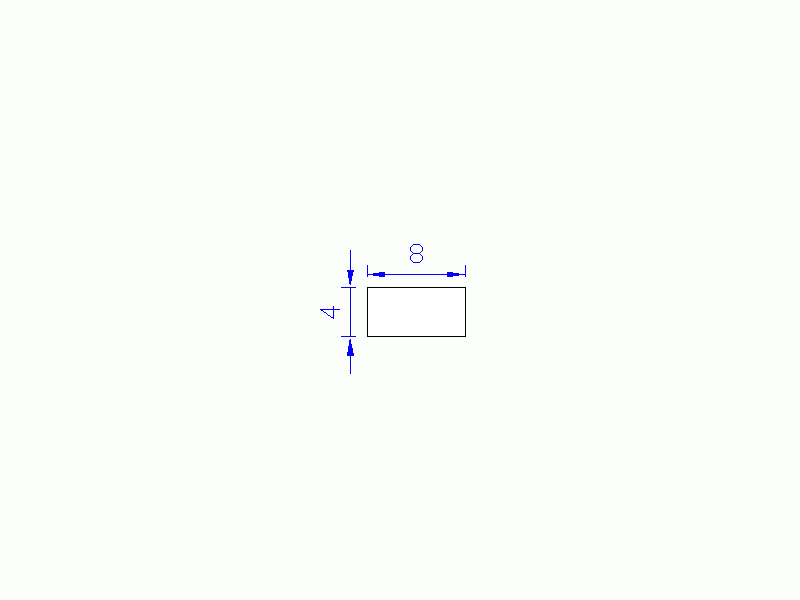 Silicone Profile P600804 - type format Rectangle - regular shape