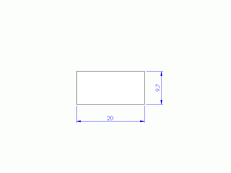 Silicone Profile P602009,7 - type format Rectangle - regular shape