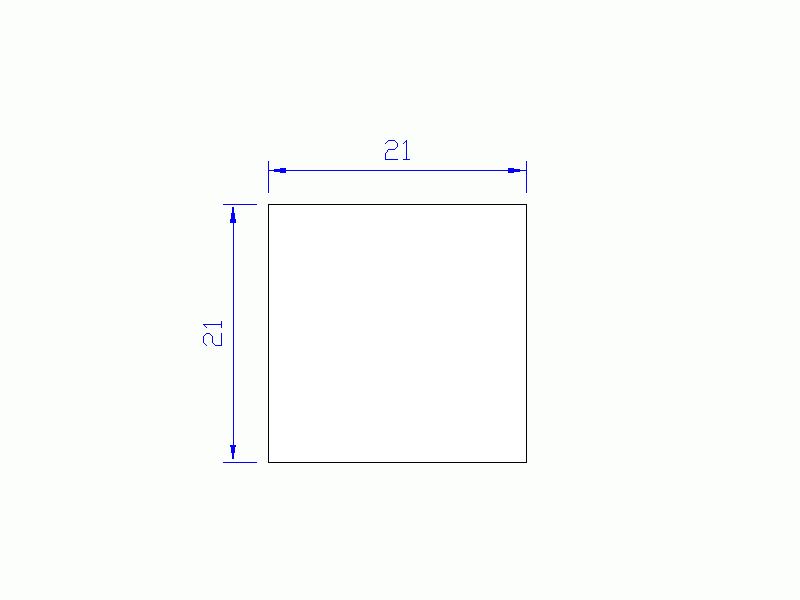 Silicone Profile P602121 - type format Square - regular shape