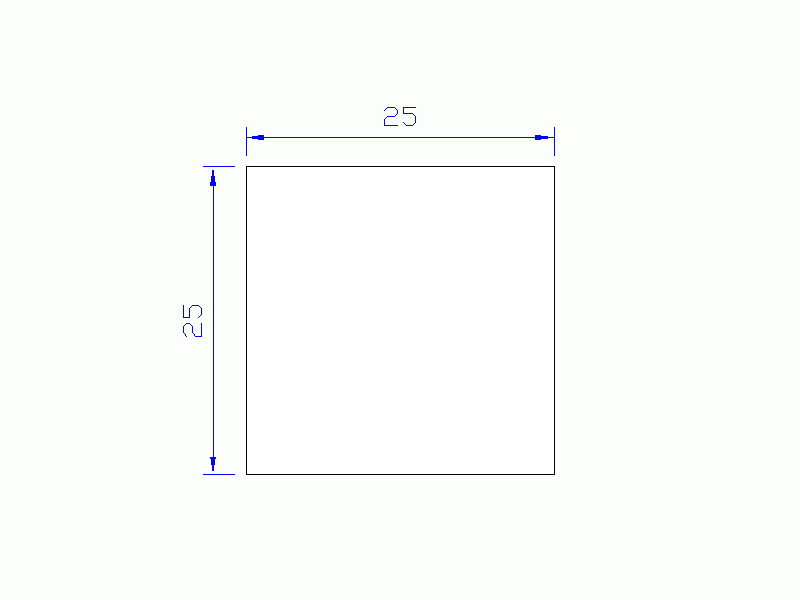 Silicone Profile P602525 - type format Square - regular shape