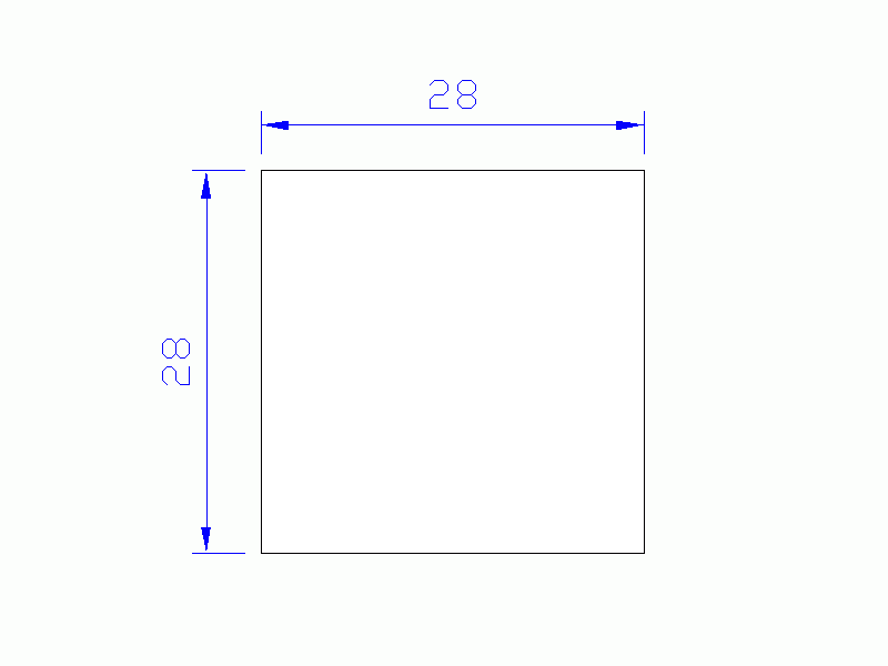 Silicone Profile P602828 - type format Square - regular shape