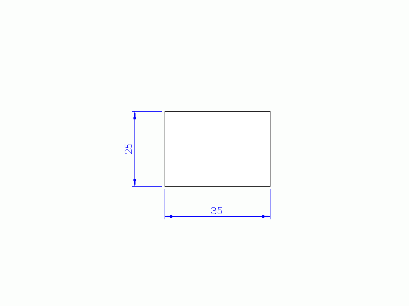 Silicone Profile P603525 - type format Square - regular shape