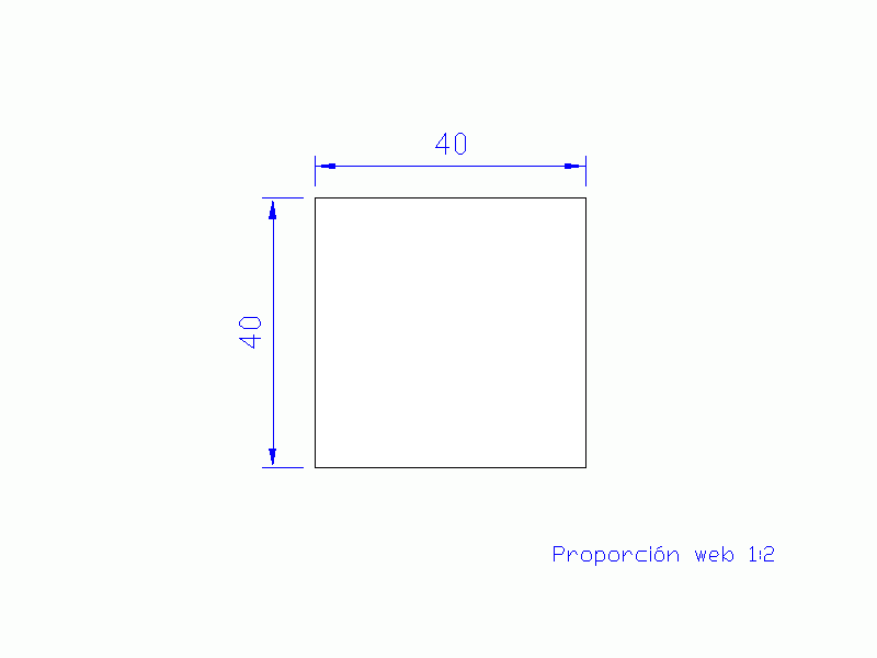 Silicone Profile P604040 - type format Square - regular shape