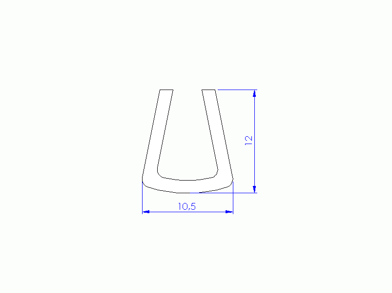Silicone Profile P638B - type format U - irregular shape