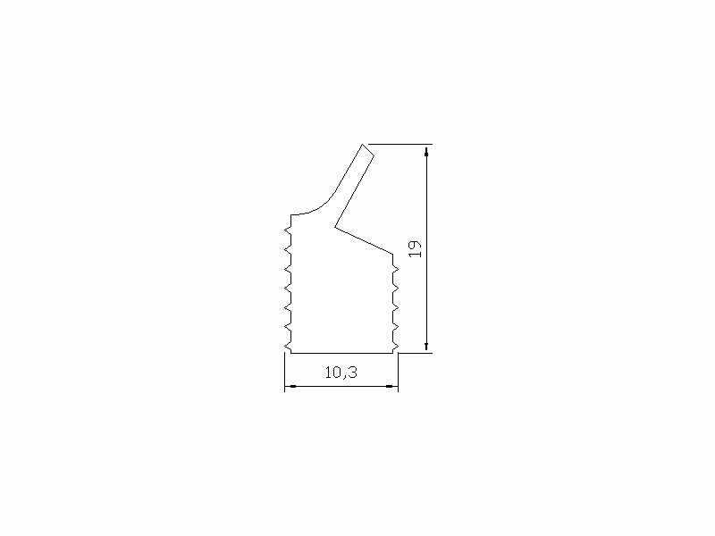 Silicone Profile P64W - type format Lipped - irregular shape