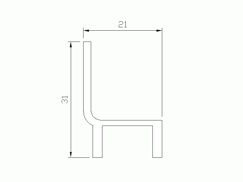 Silicone Profile P684M - type format h - irregular shape