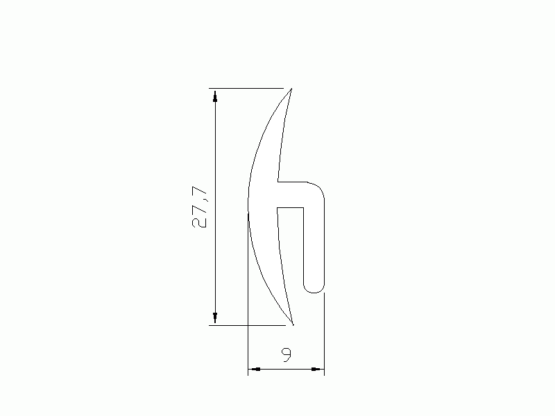 Silicone Profile P684X - type format h - irregular shape