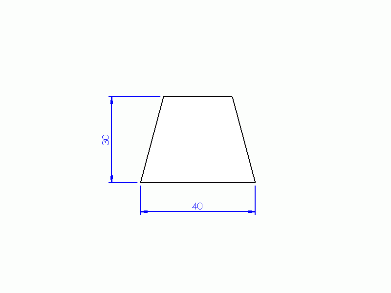 Silicone Profile P696O - type format Trapezium - irregular shape