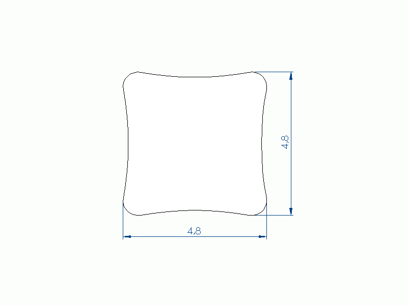 Silicone Profile P696W - type format Square - regular shape