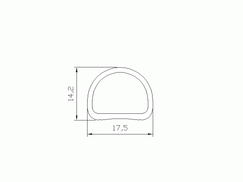 Silicone Profile P711E - type format D - irregular shape