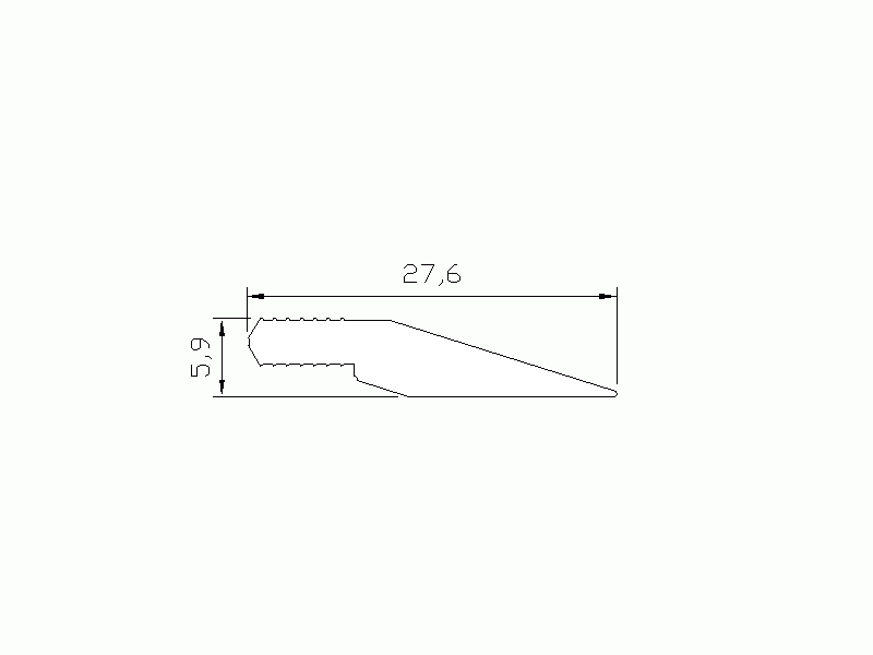 Silicone Profile P725 - type format Flat Silicone Profile - irregular shape