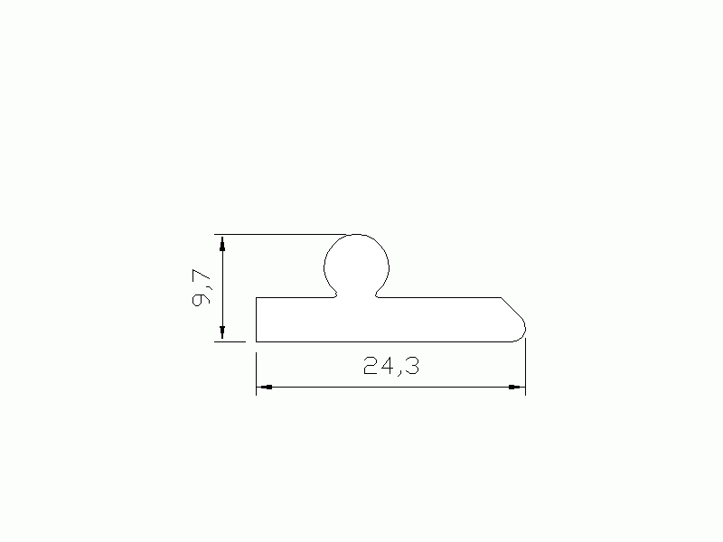 Silicone Profile P735 - type format Flat Silicone profile with Bubble - irregular shape