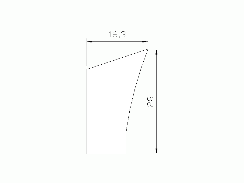 Silicone Profile P738H - type format Lipped - irregular shape