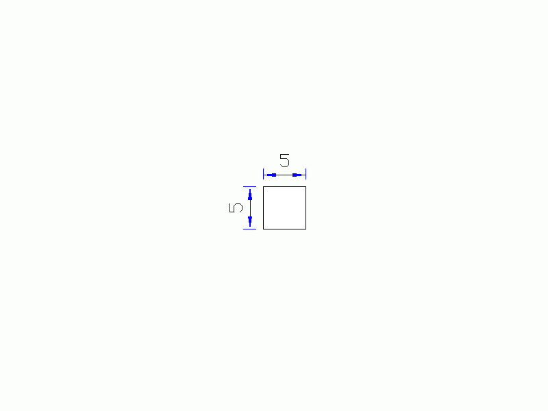 Silicone Profile P750505 - type format Square - regular shape