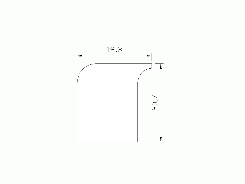 Silicone Profile P757L - type format Lipped - irregular shape