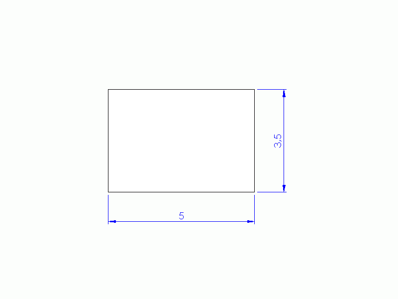 Silicone Profile P800503,5 - type format Rectangle - regular shape