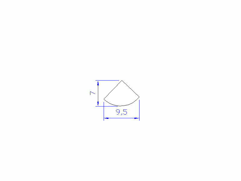 Silicone Profile P822AM - type format Triangle - regular shape