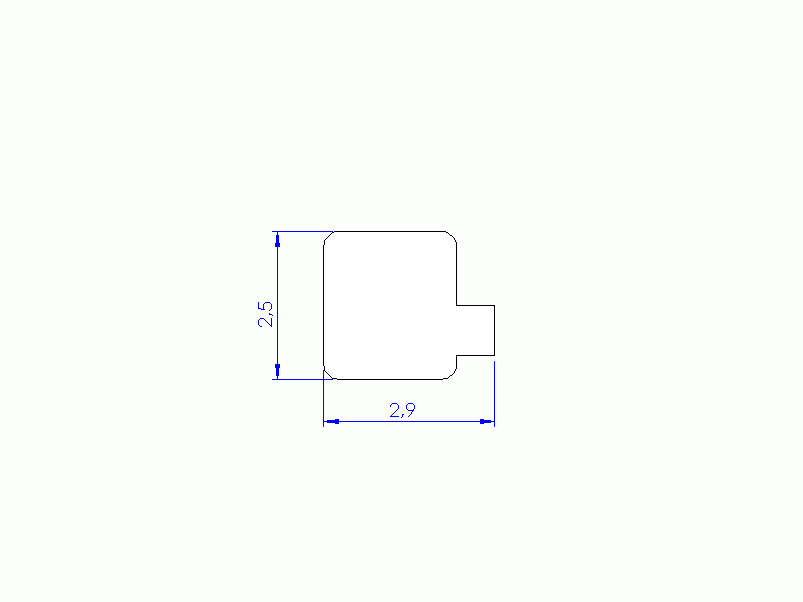 Silicone Profile P822AU - type format T - irregular shape