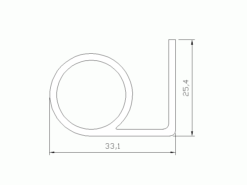 Silicone Profile P822AW - type format solid b/p shape - irregular shape