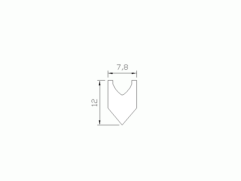 Silicone Profile P822X - type format Horns - irregular shape