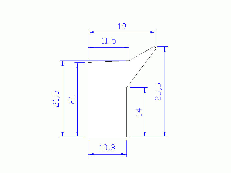 Silicone Profile P855D - type format Lipped - irregular shape